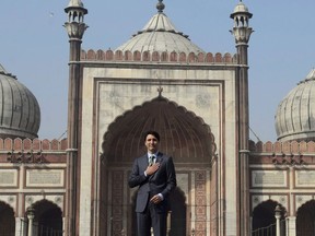 Prime Minister Justin Trudeau visits the Jama Masjid Mosque in New Delhi on Thursday, Feb. 22, 2018.