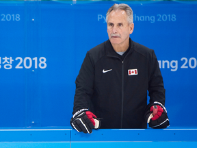 Canadian men's hockey coach Willie Desjardins, at the 2018 Winter Olympics in South Korea.
