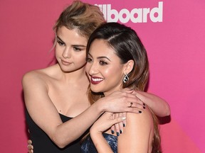 Selena Gomez (L) and Francia Raisa attend Billboard Women In Music 2017 at The Ray Dolby Ballroom at Hollywood & Highland Center on Nov. 30, 2017 in Hollywood, Calif. (Michael Kovac/Getty Images for Billboard)