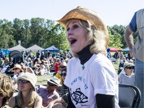 JUNE  12 2015. Actress and activist Jane Fonda in town to protest oil drilling and pipelines at Jericho Beach  in  Vancouver,  B.C. on June 13, 2015.  (Steve Bosch  /  PNG staff photo)  00037318A  [PNG Merlin Archive]