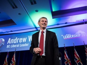 Andrew Wilkinson celebrates after being elected leader of the B.C. Liberal Party earlier this month.