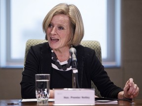 Alberta Premier Rachel Notley at an emergency cabinet meeting in Edmonton on Wednesday Jan. 31, 2018.