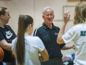 New Westminster girls' basketball coach Doug Woodward. He is retiring this year after 45 years of coaching and teaching.