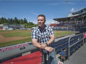 FILE PHOTO - Vancouver Canadians broadcaster and communications director Rob Fai looks out over the newly revamped Nat Bailey Stadium.
