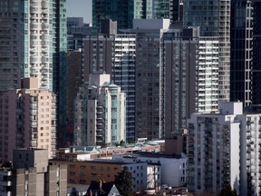 Condos and apartment buildings are seen in downtown Vancouver. The 2018 B.C. budget outlines a 10-year plan to provide 114,000 affordable homes.