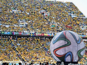 Opening ceremony of the 2014 FIFA World Cup in Brazil prior to the Group A match between Brazil and Croatia. Brazil spent $900 million on security alone.