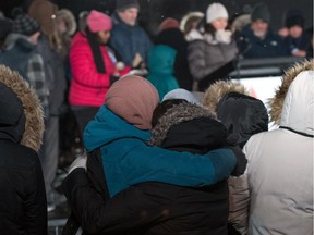 "In this province, we do not have to look far or go back a long time to recall the tragic consequences of combining  hate and guns," writes Christopher Holcroft. Above, crowds gather at a memorial in Quebec City on Jan. 29, 2018, for the victims on the anniversary of the Islamic Cultural Centre shootings.