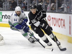 Erik Gudbranson shouldering the load against the Kings on Monday night.