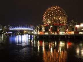 Science World goes dim for Earth Hour.