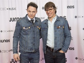 Pat and Mike Downie, brothers of the late Gord Downie are seen at the Juno Gala Dinner and Awards show in Vancouver, Saturday, March, 24, 2018.