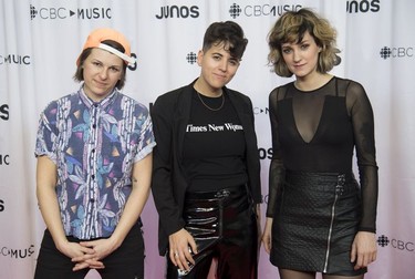 Members of Cave Boy are seen at the Juno Gala Dinner and Awards show in Vancouver, Saturday, March, 24, 2018.