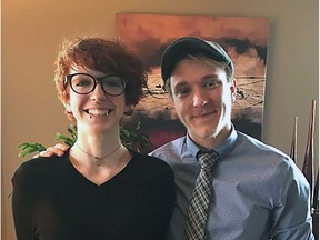 Sydney Robillard, 21, left, from Lethbridge, Alta. and Alex Simons, 21, from Kamloops, B.C. are seen in this undated police handout photo. Their small plane disappeared on the way to Kamloops in June 2017.