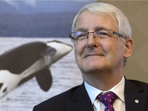 Transport Minister Marc Garneau attends a luncheon to announce new actions through the Oceans Protection Plan in downtown Vancouver, Tuesday, March, 13, 2018.