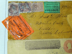 A unique 1864 letter from San Francisco to Williams Creek in the Cariboo will be one of the highlights of the March 17 All Nations Stamp and Coin auction.