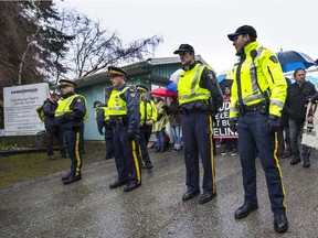 BURNABY, BC , Protestors are back at KM's tank farm and more are arrested.. March 24 2018. , Burnaby, March 24 2018. Reporter: ,  ( Francis Georgian  /  PNG staff photo)  ( Prov / Sun News ) 00052784A  [PNG Merlin Archive]