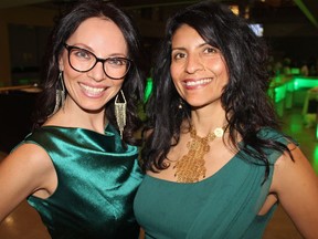Sporting their best green gowns for the green-tie gala, Shelley MacLean partied at the Vancouver Community College's Outstanding Alumni Awards with Nelly Gomez, a human rights activist, community health nurse and VCC award recipient.