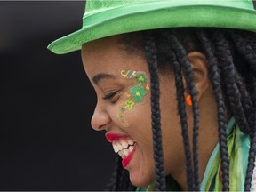 Stella Sabino attends the Celtic Fest set up on Robson St. to celebrate St. Patrick's Day in 2017.