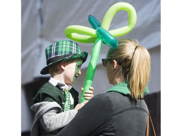 Katerina and Ben Blightt attend the St. Patrick's Day party at the Blarney Stone, Vancouver, March 17 2018.