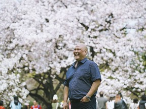 Chef Ken Nakano of the Shangri-La Hotel Vancouver is pictured enjoying sakura blossoms in Japan.