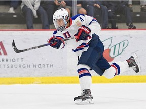 The Vancouver Canucks didn't win the NHL draft lottery on Saturday, but GM Jim Benning still believes his team will add a difference maker with the seventh overall pick in June. Forward Oliver Wahlstrom, above, is one of the names he mentioned that would help his NHL club.