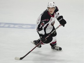 VANCOUVER. January 20 2018. Vancouver Giants #7 Ty Ronning on the ice during the pregame skate prior to playing the Portland Winterhawks in a regular season WHL hockey game at LEC, Vancouver, January 20 2018. Gerry Kahrmann  /  PNG staff photo) ( For Prov / Sun Sports ) Story by Steve Ewen   00052086A  [PNG Merlin Archive]