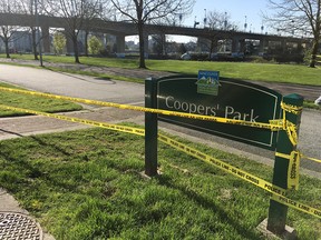 Vancouver police officers are investigating the city's 8th homicide of 2018 at Coopers' Park in Vancouver.