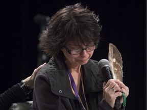 Anni Phillips gives testimony during the inquiry into missing and murdered Indigenous women and girls in Richmond earlier this month.