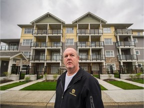 Kelly Burke outside Murrayville House in Langley. The legal mess at an embattled 91-unit condo development in Langley has left a trail of pre-sale buyers out in the cold, while its developer, Mark Chandler, faces a criminal investigation from the Langley RCMP.