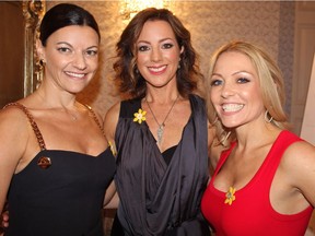 Daffodil Ball gala chairs Jennifer Traub and Megan Lammam welcomed celebrated singer songwriter Sarah McLachlan, centre, to the Canadian Cancer Society's signature soiree.