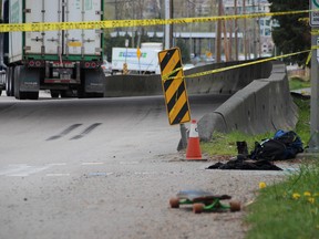 A skateboarder has died after a collision with a semi truck near the Queensborough Bridge in New Westminster.
