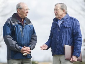 Len Gross, left, and Rene Andersen have been living with prostate cancer for years. They volunteer their time to work with men who have just received news they have cancer.