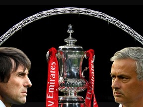 Chelsea’s Antonio Conte (left) and Manchester United’s Jose Mourinho are duelling managers in this Saturday’s FA Cup final.