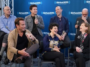 (Back Row L-R) Jeffrey Tambor, Jason Bateman, Tony Hale, David Cross (Front Row L-R) Will Arnett, Alia Shawkat and Jessica Walter take part in SiriusXM's Town Hall with The Cast of Arrested Development hosted by SiriusXM's Jessica Shaw at SiriusXM Studio on May 21, 2018 in New York City.