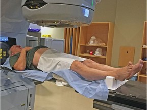 Vancouver Sun reporter Larry Pynn receiving external beam radiation treatment for prostate cancer at the B.C. Cancer Agency clinic in Vancouver.