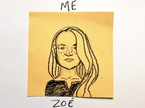 A self-portrait of Zoé Duhaime, the woman behind the mysterious @bcpoliportraits account.