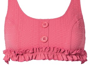 Lisa Marie Fernandez 'Colby' ruffled bikini top, USD$195 at NET-A-PORTER, net-a-porter.com.