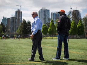 B.C. Lions' head coach Wally Buono, left, and general manager Ed Hervey are determined to have a winning season, and that starts with building a great team at training camp, which opens this weekend in Kamloops.