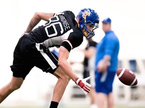 Vancouver's Rashaun Simonise, shown here at the CFL combine, is getting a second shot at playing pro football after a positive test for a banned substance derailed his career.