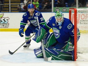 Utica Comets' netminder Thatcher Demko was a star of his team's first-round AHL playoff series against the Toronto Marlies, who eventually won the best-of-five series in Game 5. Demko could crack the Canucks' lineup next season.
