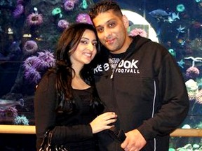 Manbir Kajla, with his wife Pavan Sanghera Kajla, was gunned down during a traffic dispute in 2011.