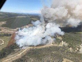 A fire burning near Merritt, B.C., on Sunday, May 27.