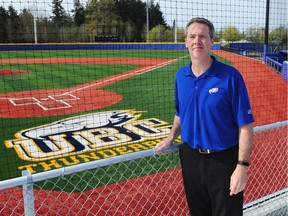 Terry McKaig during a tour of the new baseball facility at UBC.