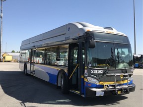 The exterior of one of Translink's new clean-energy buses.