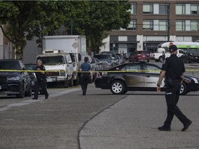 Two people are in hospital after they were injured early Friday in a targeted double shooting in Vancouver. Police have made an arrest.