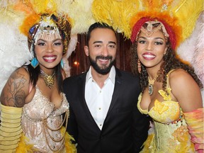 Cuban showgirls Cozette and Simone Carriere welcomed 400 guests, including gala committee member Karim Kamrani of the Rennie Group, to the One Night in Havana Gala Dinner and Auction in support of PALS.