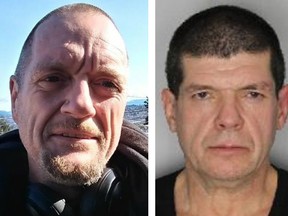 Surrey RCMP is asking for help from the public to locate Allan Jess Hiscock (left) and Janue Westlake. Both have been charged in connection with a shooting which took place on May 5, 2018 in Guildford area.