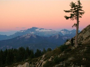 View from Mt. Steele to Tantalus in Tetrahedron Provincial Park.