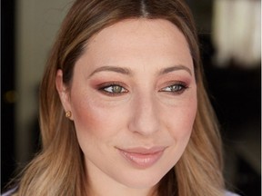 Nadia Albano demonstrates how to apply Glow Skin Beauty’s Desk-to-DateNight “Rebel Angel” makeup kit.