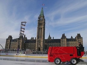 Travis O'Donnell, zamboni driver on the Canada 150 rink on Parliament Hill, December 11, 2017. Photo by Jean Levac/Postmedia Network files