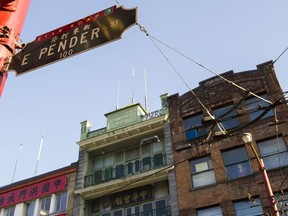 Buildings in Chinatown's 100-block East Pender Street. Dozens of speakers are set to appear Thursday evening at a public hearing, which experts say will have major implications for Chinatown, one of Vancouver's most-historic neighbourhoods and the rest of the city.